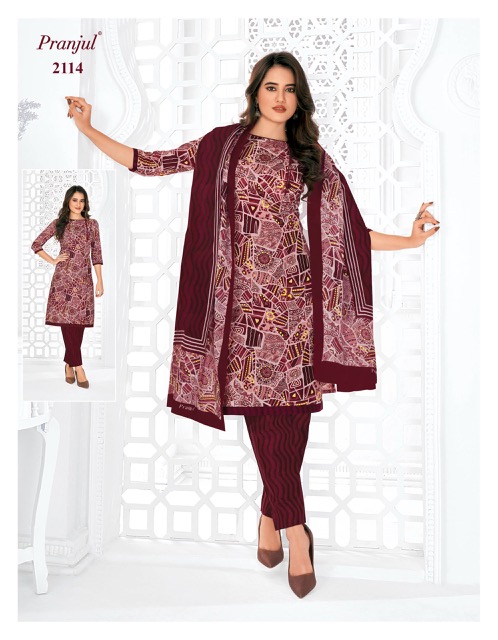 Priyanka Vol 21 By Pranjul Cotton Dress Material Catalog
